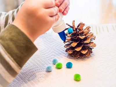 child making a craft