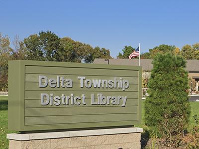 Delta Township District Library sign