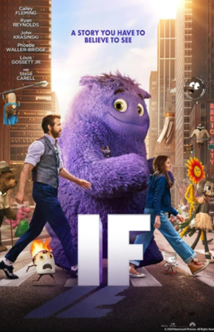 Movie poster for the movie If with a large purple monster and man walking