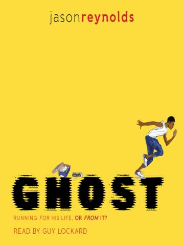 Book cover of Ghost, yellow cover with boy running