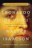 Book cover featuring a close up of a painting of Leonardo da Vinci's face.