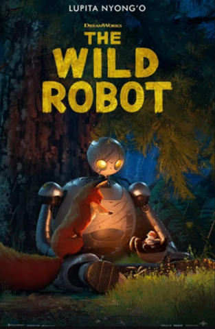 The Wild Robot movie poster showing a robot in the woods