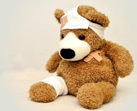 teddy bear with bandages