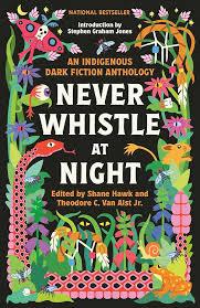 Book Cover featuring the title in block white letters on a black background with colorful foliage and small animals decorating the sides all the way around the book.